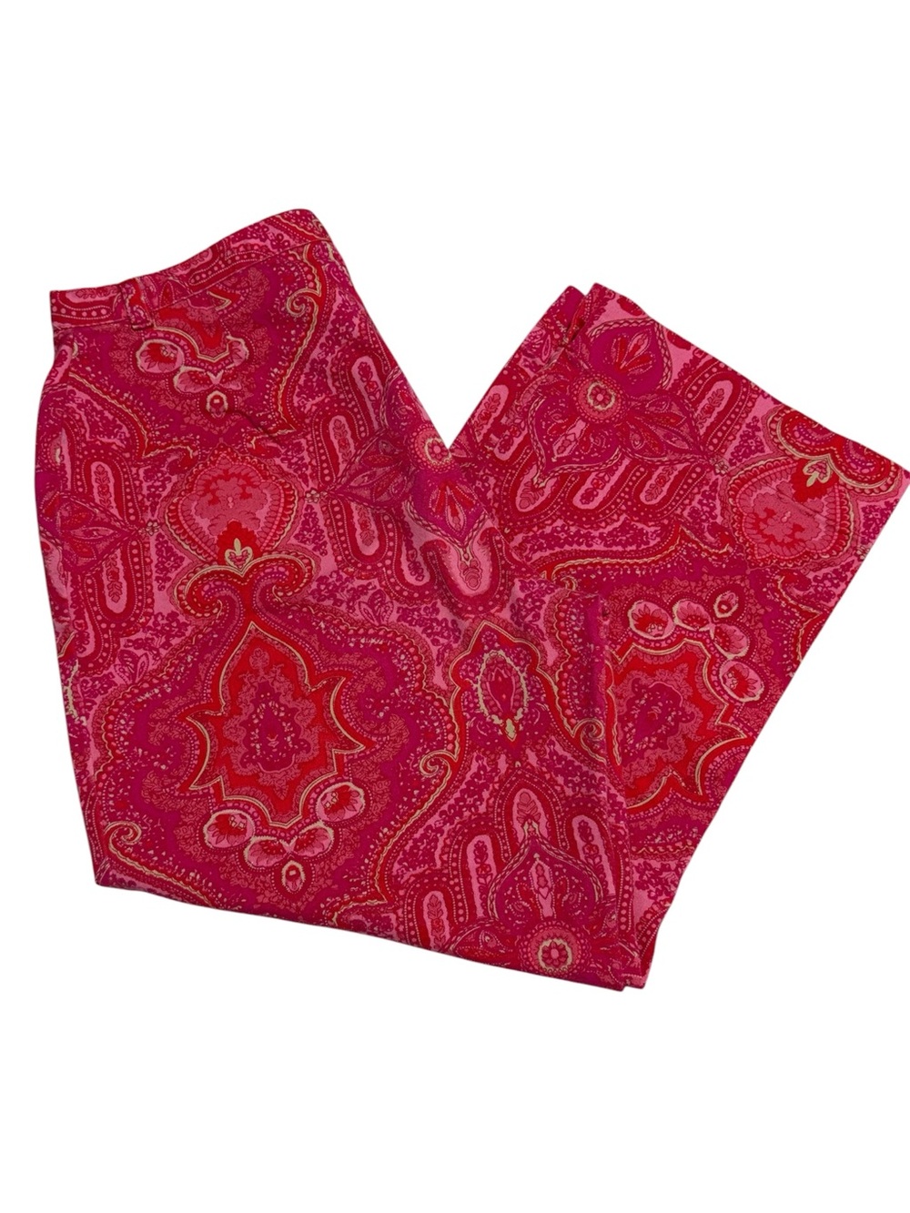 Fucsia Pink Paisley Wide Leg Capri
